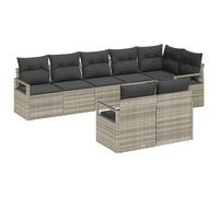 vidaXL Set de canapé de Jardin 8 pièces avec Coussins Gris Clair en Rattan synthétique