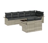 Vidaxl Set De Canapé De Jardin 9 Pièces Avec Coussins Gris Rattan Poly