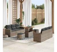 vidaXL Ensemble de canapé de jardin 9 pcs Gris polyrotin 3361573