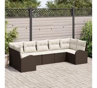 vidaXL Set de canapé de jardin Ensemble de 7 Beige Rattan