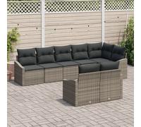 vidaXL Set de Canapé de Jardin Ensemble de 8 Gris Foncé et Marron
