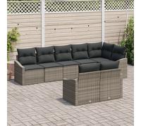 Vidaxl Set De Canapé De Jardin Ensemble De 8 Gris Foncé Et Marron Marron