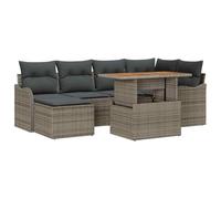 vidaXL Set de canapés de Jardin 7 pièces avec des Coussins Gris en Poly rotin. Idéal pour créer Un Coin Salon à l'extérieur. Mobilier de terrasse Qui résiste à Tout Type de Temps.