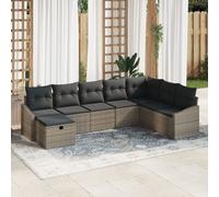 Vidaxl Set De Canapés De Jardin De 8 Pièces Avec Coussins En Rattan Gris