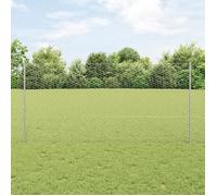 vidaXL Clôture avec poteau Argenté 3337004
