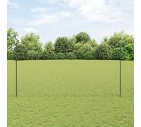 vidaXL Set de clôture de jardin Pack de 2 Gris Métal 25 x 1.5 m