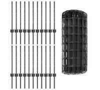 Vidaxl Set De Clôture De Jardin Set De 3 Gris Foncé Acier Standard