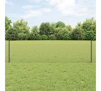 vidaXL Set de Clôture en Fil de Poule Ensemble de 2 Gris Acier, PVC