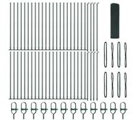 vidaXL Set de clôture en fil soudé avec 13 poteaux à rebord Vert 0.6X100 m Acier Résistant pour Clôture Extérieure Jardin Métal Revêtu en Poudre Facile à Installer