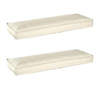 Vidaxl Coussins De Palette Pour Banc 2 Pcs Crème 120x40x8 Cm Tissu Oxford