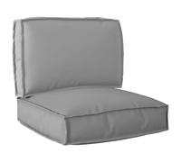 Vidaxl Set De Coussins De Palettes De 2 Pièces En Tissu Oxford Gris
