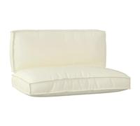 vidaXL Ensemble de Coussins de Palette de 2 pièces Crème en Tissu Oxford