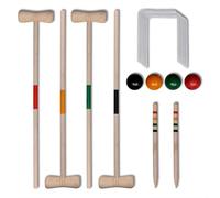Jeu de croquet en bois pour 4 joueurs - VIDAXL - Traditionnel - Robuste - Convivial - Mixte - Blanc