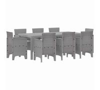 vidaXL Ensemble de Salle à Manger pour Jardin 9 pcs Gris Clair, Ensemble Moderne pour Jardin et terrasse, Table rectangulaire extérieure, mobilier Robuste pour Repas en Famille