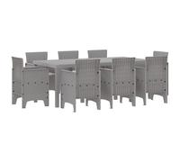 vidaXL Set de Jardin 9 pièces pour 8 Personnes en Gris Clair | Table d'extérieur avec Coussins, mobilier Contemporain stylé pour Le Balcon ou la terrasse, Meubles Modernes en Poly rotin pour des Mome
