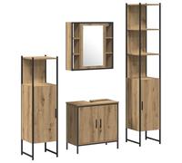 vidaXL Set de Meubles de Salle de Bain 4 pièces en chêne Artisan en Bois d'ingénierie