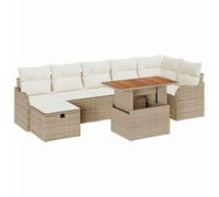 vidaXL Set de Meubles d'extérieur modulable en Poly Rattan Beige - 287,5 x 122,5 x 85 cm. Étanche, résistant aux UV. Parfait pour Le Jardin, la terrasse et Les soirées Entre Amis dans Un Style contem