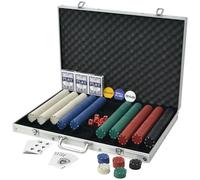vidaXL Set de poker avec 1.000 jetons Aluminium