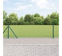 Vidaxl Set De Poteaux De Clôture 2 Potes Vert Métal Recouvert De Plastique