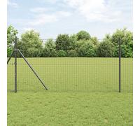 Vidaxl Set De Poteaux De Clôture 7 Pièces Gris Métal