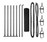 vidaXL Set de poteaux de clôture en métal laqué Gris avec Rouleau de Maille 10 x 0,6 m Solution Durable pour barrière extérieure Clôture de Jardin Panneaux contemporains Kit Résistant aux intempéries