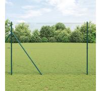 vidaXL Set de poteaux de clôture Ensemble de 2 Vert Acier, PVC