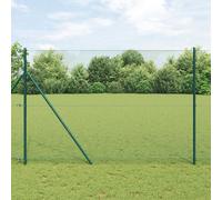 vidaXL Set de poteaux de clôture Ensemble de 2 Vert Acier recouvert de PVC