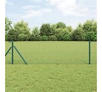 vidaXL Set de poteaux de clôture vert revêtu de PVC Lot de 2 25 x 0.5 m 3351715 Vert