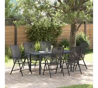 vidaXL Set de salle à manger de jardin 7 pièces en acier anthracite