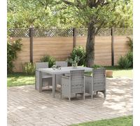 Vidaxl Set De Salle À Manger Jardin 5 Pièces Gris Clair Poly Rotin