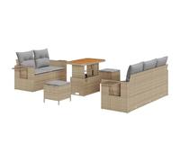 vidaXL Set de Salon de Jardin 8 pièces avec des Coussins Gris Clair en polyrotin Durable, mobilier modulaire pour Balcon, terrasse et Lounge, Ensemble Tout Temps.