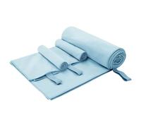 vidaXL Set de Serviettes de Sport 3 pcs Bleu Polyester et Polyamide, Grand Set de Serviettes absorbantes, en Polyester léger, sèchent Vite, Rectangle, touché Doux, lavables en Machine