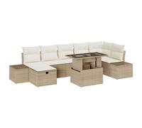 Vidaxl Set De Sofa De Jardin 8 Pièces Avec Coussins Beige Poly Rotin