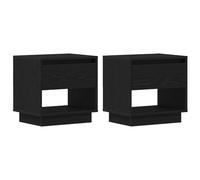Table De Chevet Vidaxl 2 Pcs Chêne Noir 45x34x49 Cm Bois D'ingénierie Noir