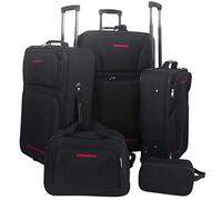 vidaXL Set de valises noires 5 pièces