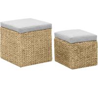 vidaXL Set d'ottomans 2 pièces gris jonc de mer