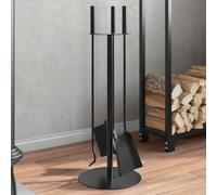 vidaXL Set d'outils de cheminée 4 pcs 22x59 cm acier