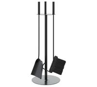 vidaXL Set d'outils de cheminée 4 pcs 22x59 cm acier Noir