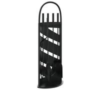 vidaXL Set d'outils de cheminée 5 pcs 23x15x66 cm acier Noir