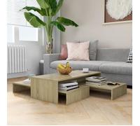 vidaXL Set tables basses gigognes Chêne 100x100x26,5 cm Aggloméré
