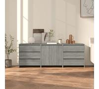 vidaXL Sideboard 3 pièces gris Sonoma Bois composite