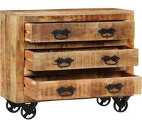vidaXL Sideboard avec 3 tiroirs 80x30x65 cm Bois de manguier massif rugueux