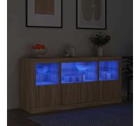 vidaXL Sideboard avec lampes LED Chêne Sonoma 142,5x37x67 cm