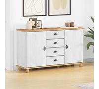 vidaXL Sideboard Blanc 133,5 x 40 x 79 cm Pin massif