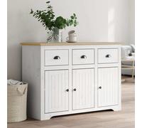 vidaXL Sideboard BODO blanc et brun 115,5x44x80 cm pin massif