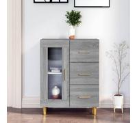 vidaXL Sideboard Gris Sonoma 69,5x34x90 cm Matériau dérivé du bois