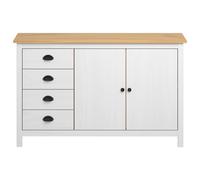 vidaXL Sideboard Hill Blanc 130x40x80 cm Pin massif