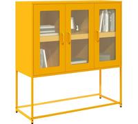 vidaXL Sideboard jaune moutarde 100,5x39x107 cm Acier laminé à froid
