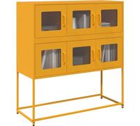 vidaXL Sideboard jaune moutarde 100,5x39x107 cm Acier laminé à froid