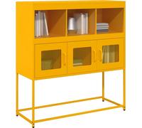 vidaXL Sideboard jaune moutarde 100,5x39x107 cm Acier laminé à froid